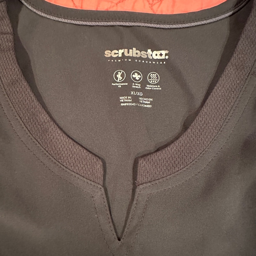 Scrubstar XL Charcoal V-Neck Scrub Top